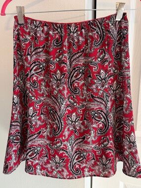Vintage Women’s Red Paisley A-Line Skirt Medium